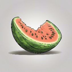 A cartoon melon, high-quality illustration, white background